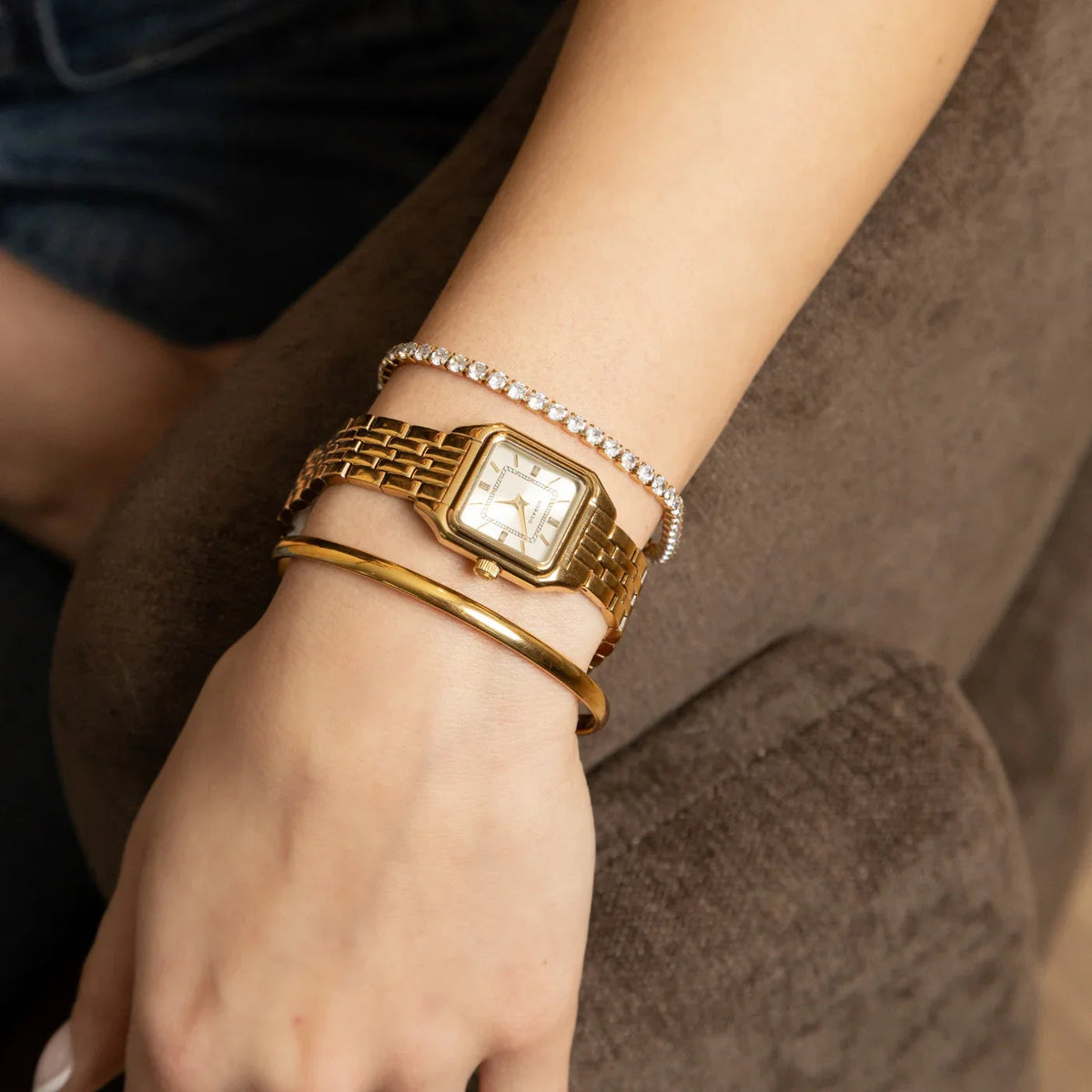DORADO Satin Square Watch - Gold
