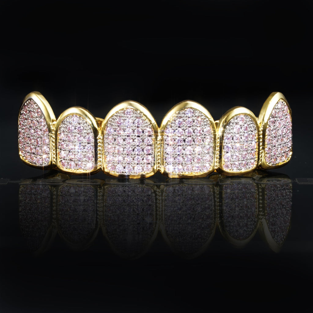 Hip Hop  Gold-Plated Grillz Bar Iced Edition