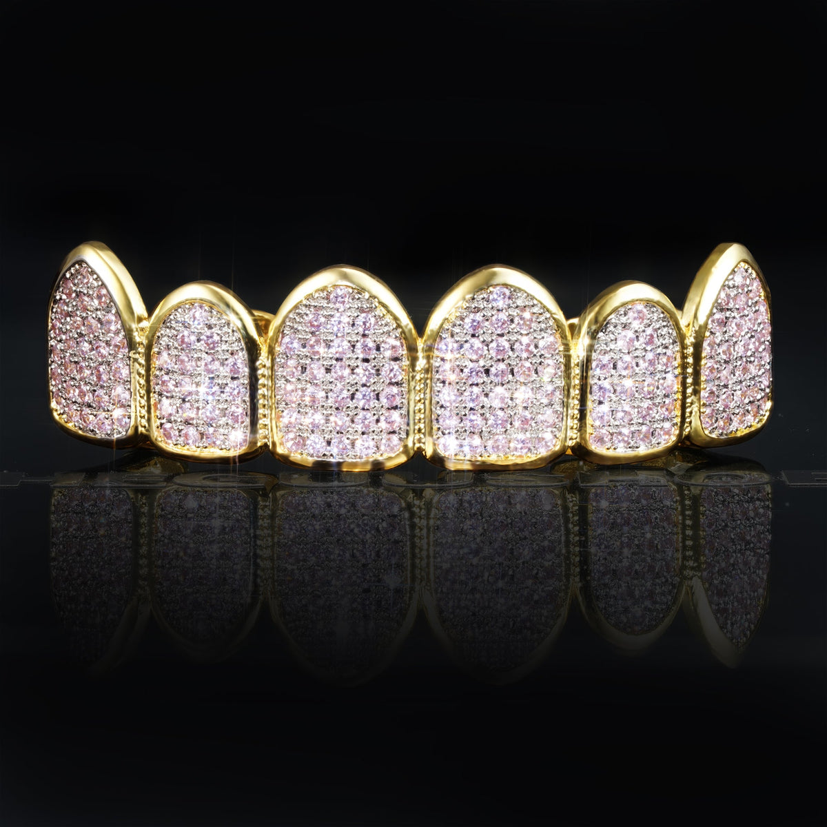 Hip Hop  Gold-Plated Grillz Bar Iced Edition