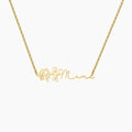 Kids Birth Flower Horizontal Name Necklace