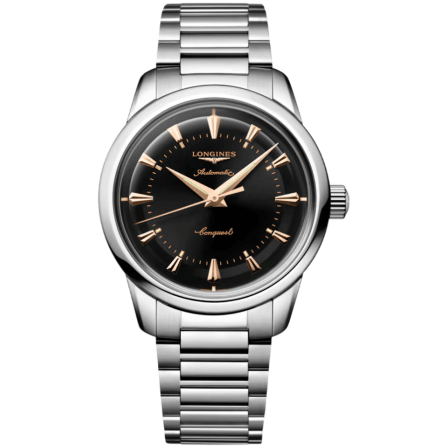 Longines Conquest Heritage Automatic Black Dial Stainless Steel Men's Watch L1.649.4.52.6