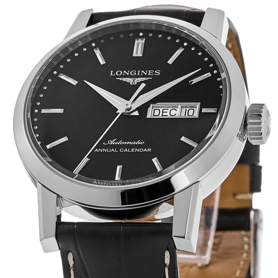 Longines Heritage 1832 Automatic Black Dial Leather Strap Men's Watch L4.827.4.52.0