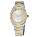 Tissot PRC100 Solar Silver Dial Two-Tone Yellow Gold PVD Steel Men's Watch T151.422.22.031.00