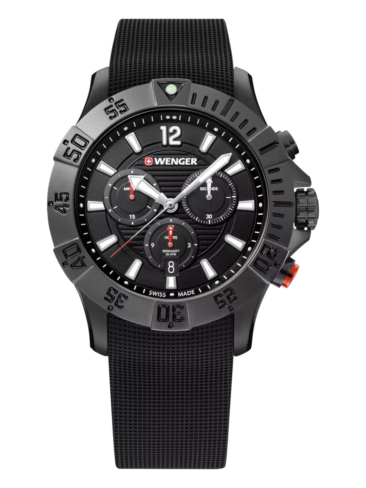 Wenger Swiss Army Men's 01.0643.120 Seaforce Black Dial Watch 43 mm