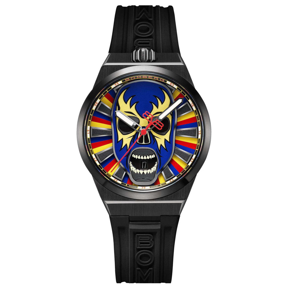 Bomberg Men's BOLT-68 Neo Lucha Libre 43mm Quartz Watch BF43H3PBA.03-2.12