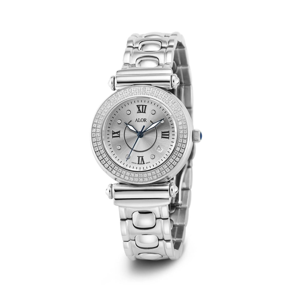 Cascade Bracelet Diamond Watch In Silver