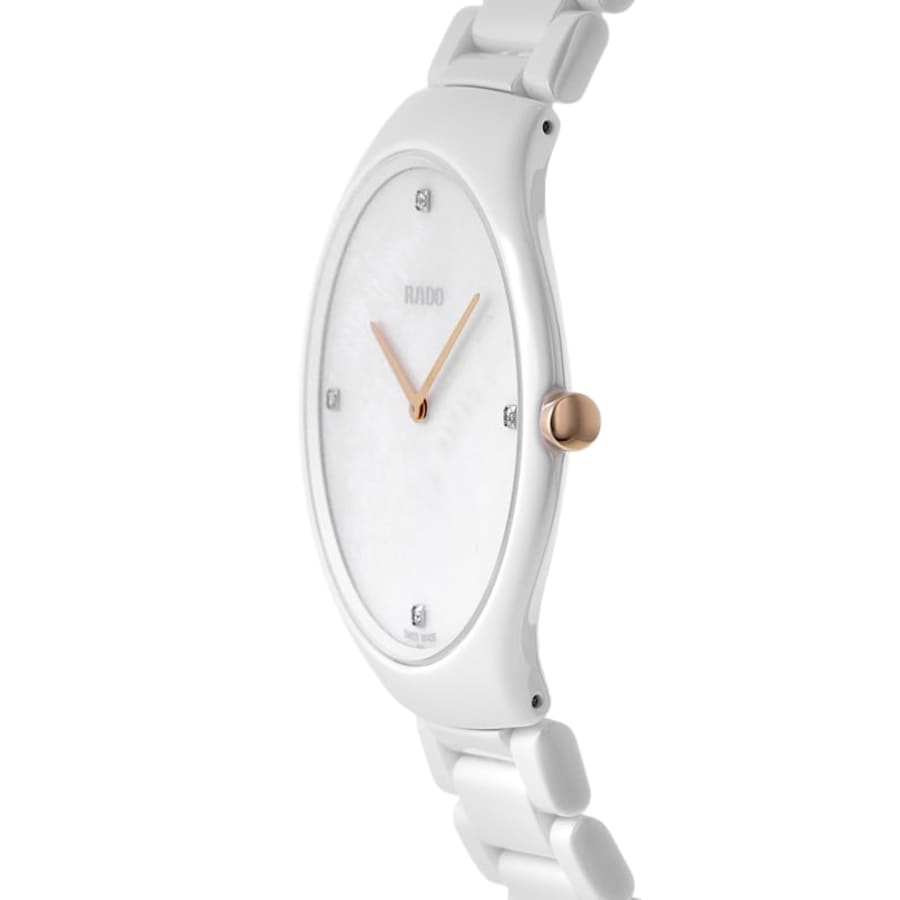 Rado True Thinline L Quartz 39mm White Diamond Dial Ceramic Unisex Watch R27957909