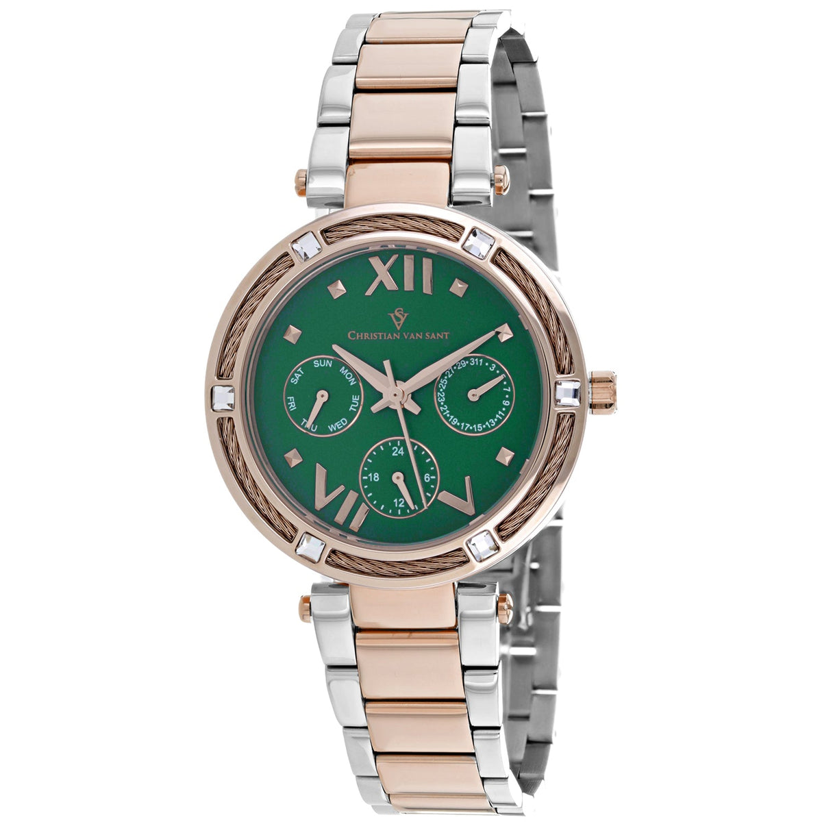 Christian Van Sant Women's Sienna Green Round 33mm
