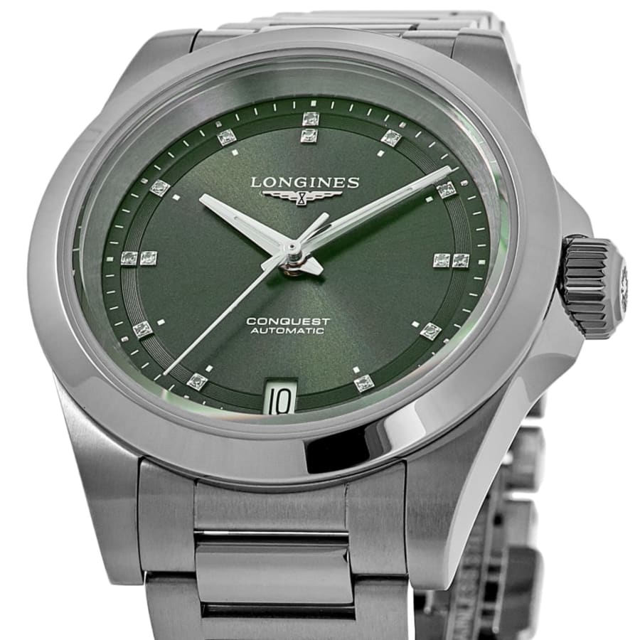 Longines Conquest Automatic Green Diamond Dial Stainless Steel Men's Watch L3.830.4.07.6