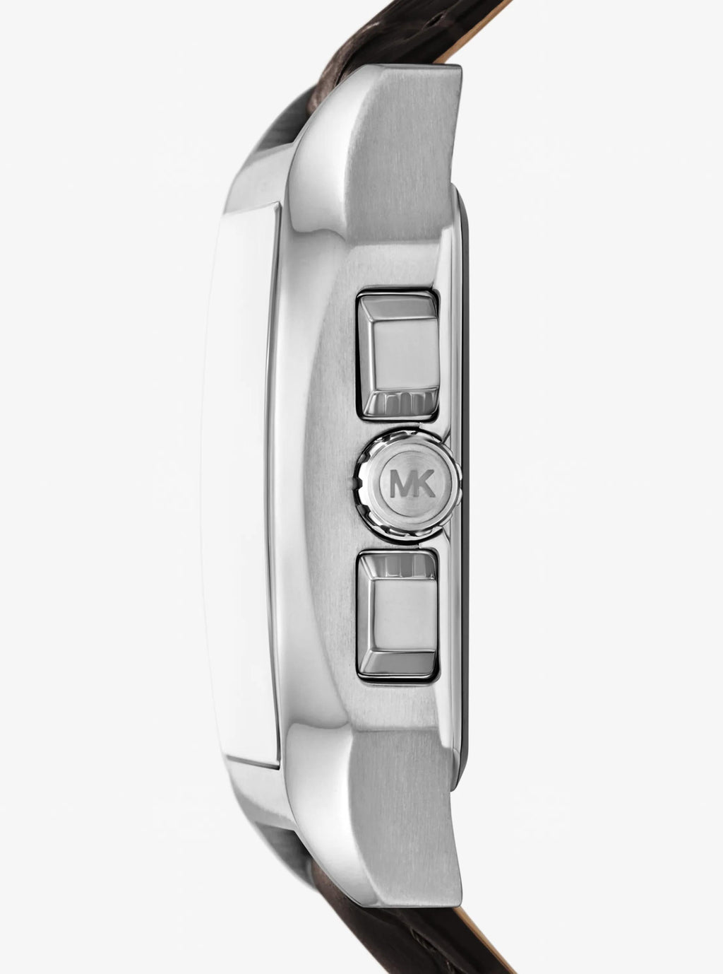 Oversized Hayes Silver-Tone and Crocodile Embossed Leather Watch
