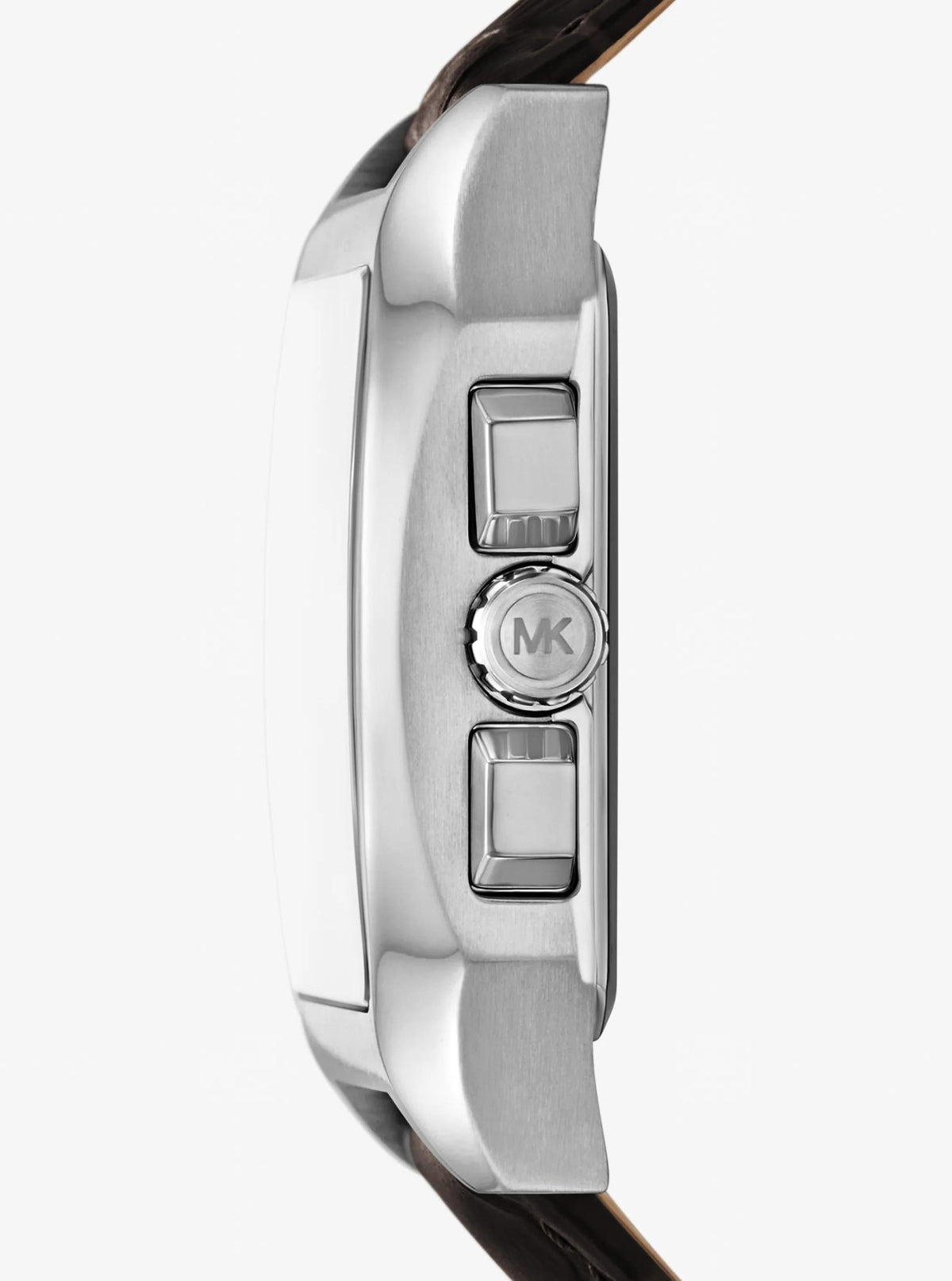 Oversized Hayes Silver-Tone and Crocodile Embossed Leather Watch