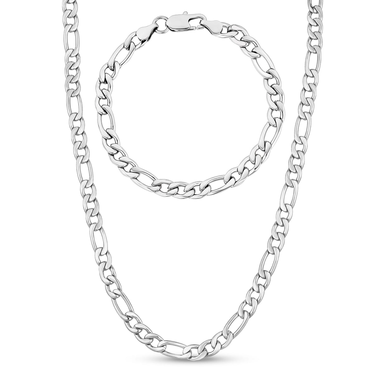 7mm Figaro Set | Silver