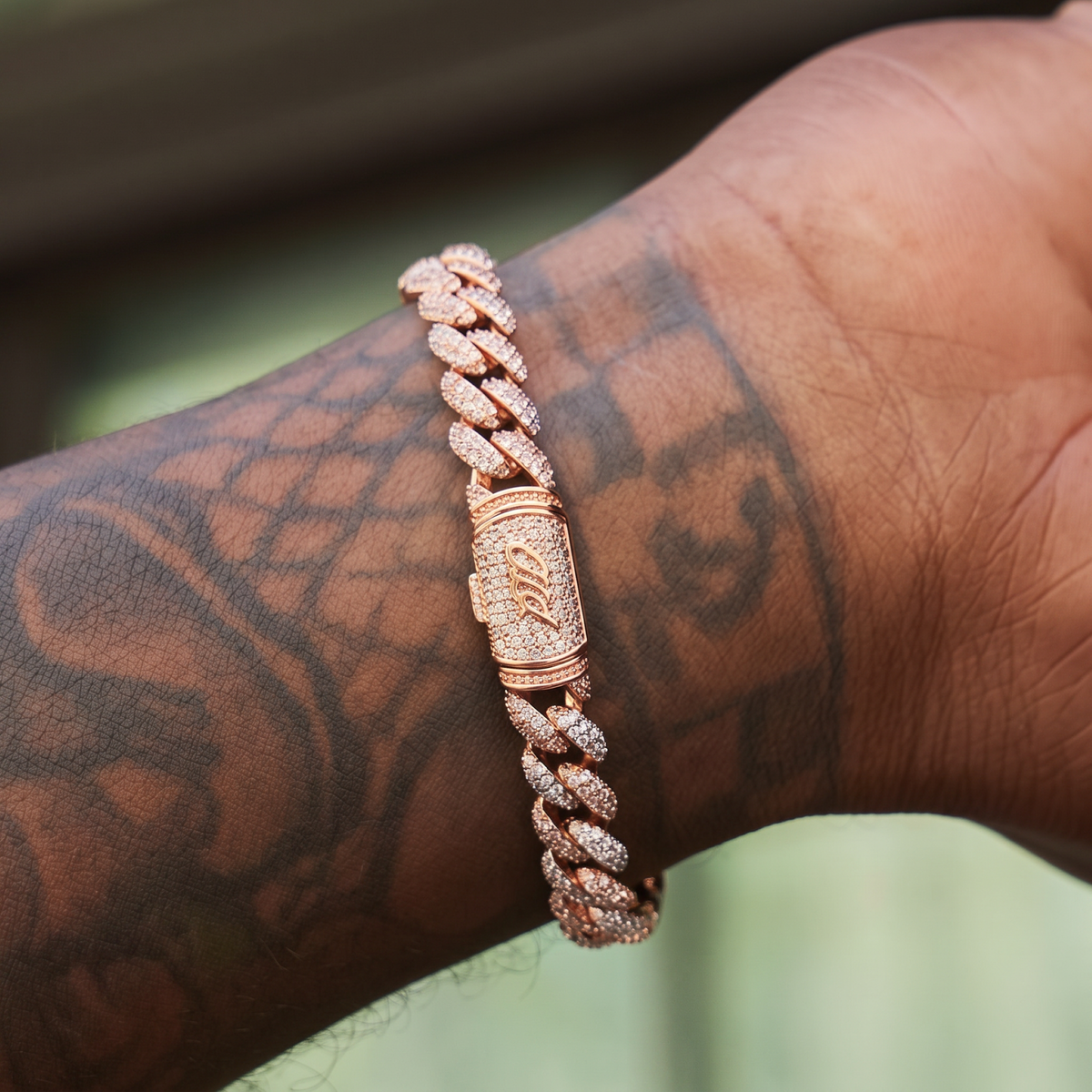 Diamond Cuban Bracelet in Rose Gold - 8.5mm