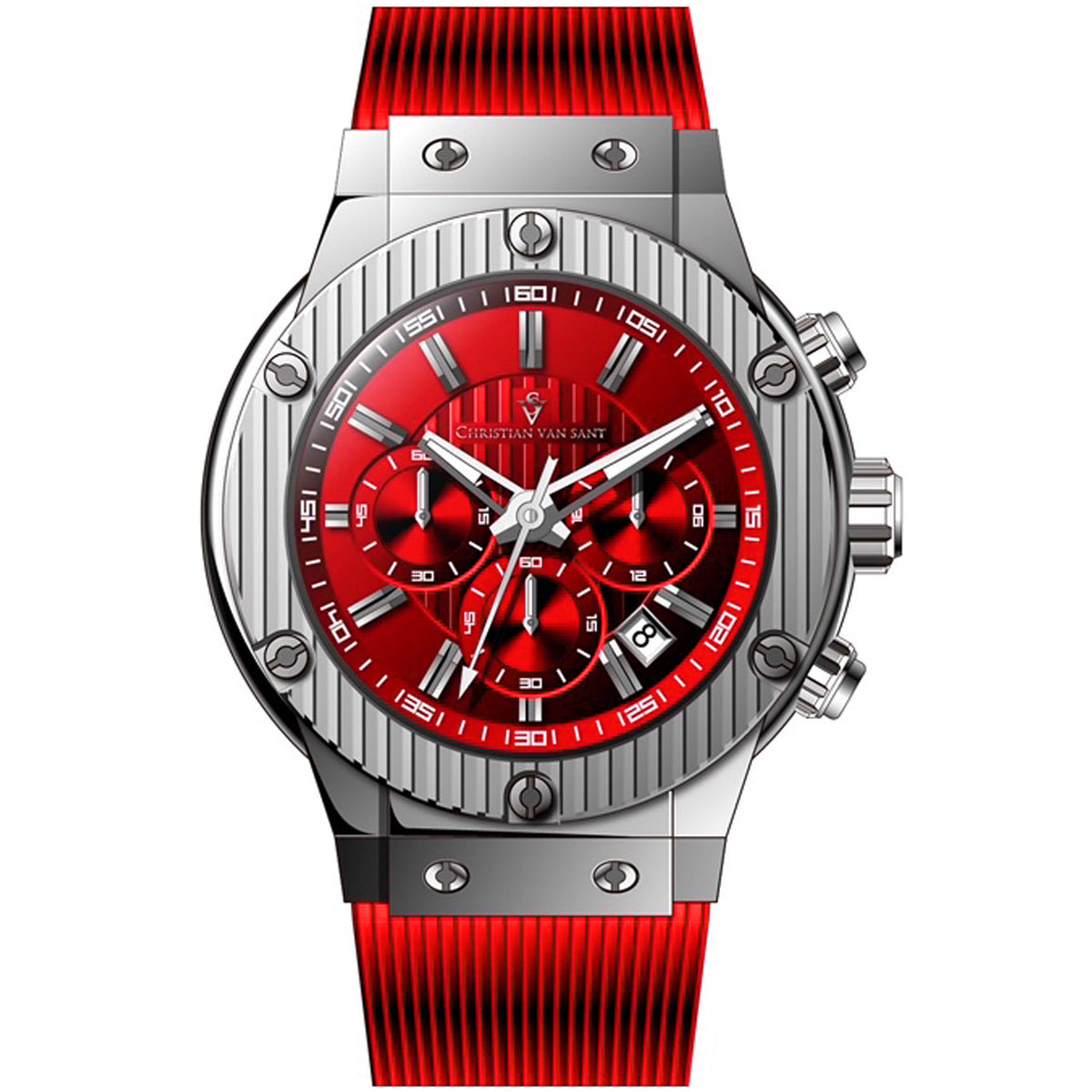 Christian Van Sant Men's Monarchy Red Round 46mm