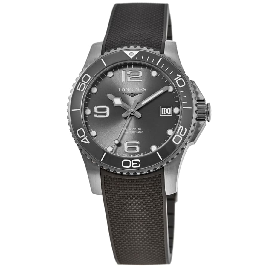 Longines HydroConquest Automatic Grey Dial Rubber Strap Men's Watch L3.781.4.76.9