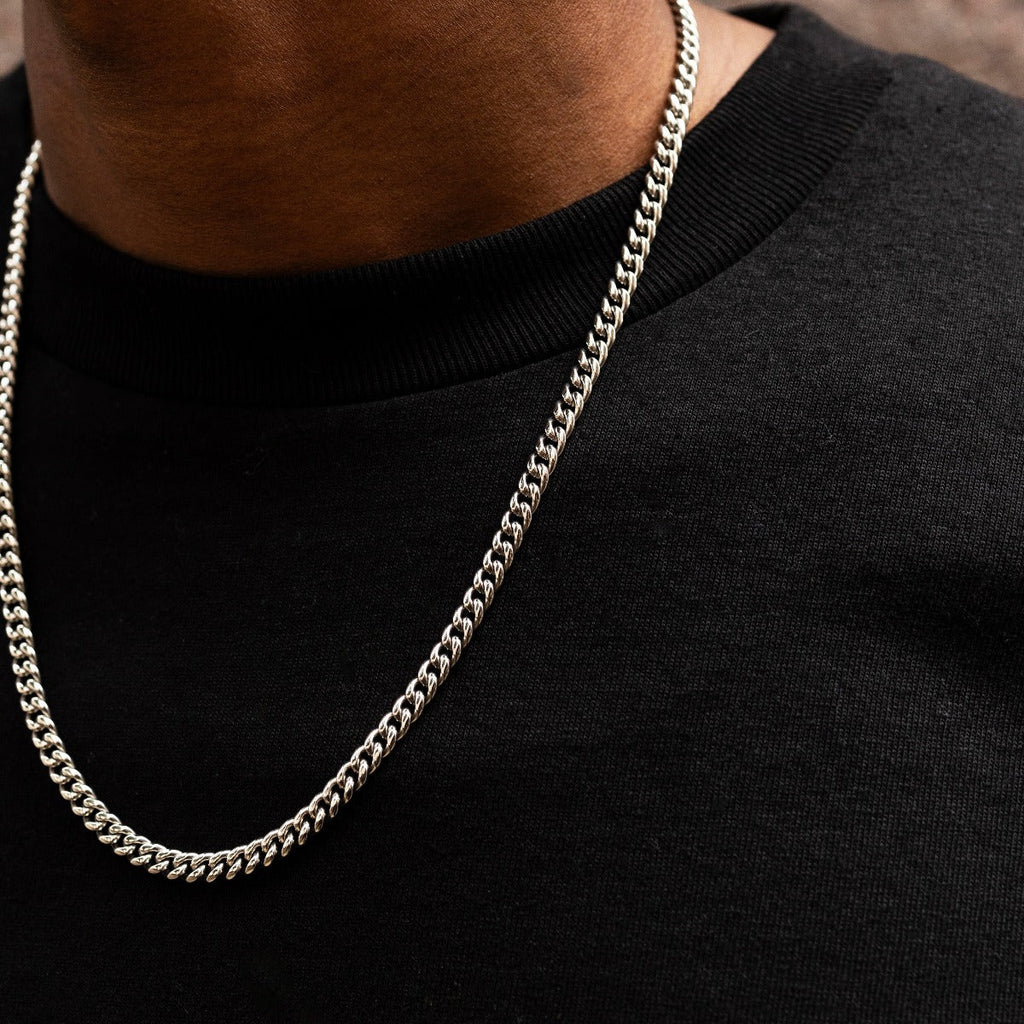 GLD Cuban Link Chain in White Gold - 5mm