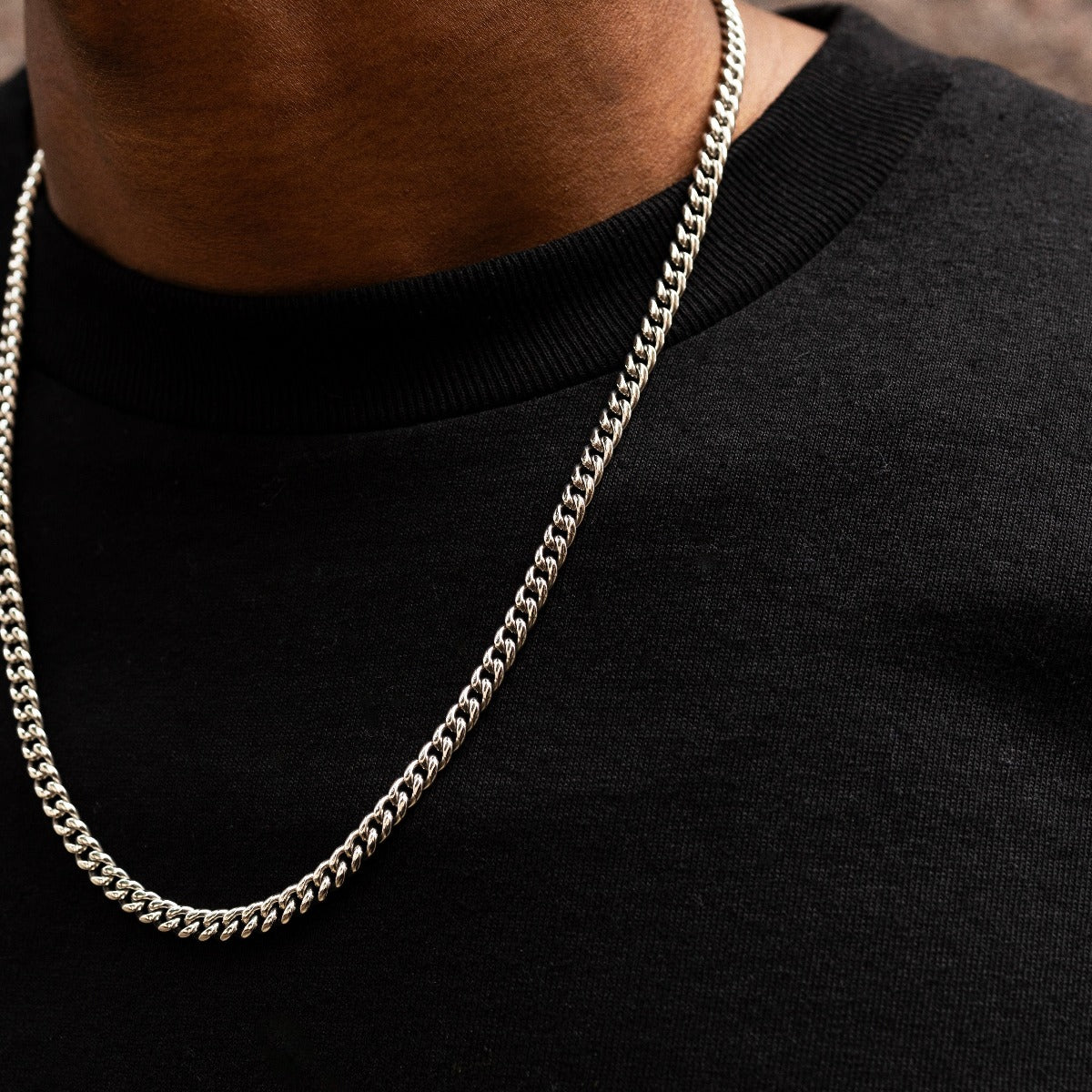 GLD Cuban Link Chain in White Gold - 5mm