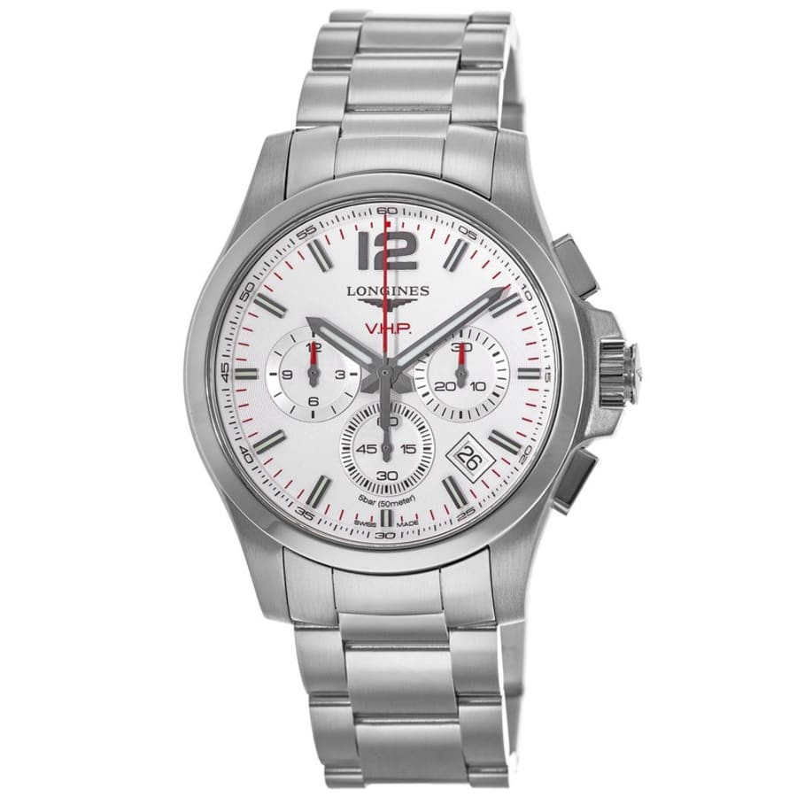Longines Conquest V.H.P. Chronograph Silver Dial Steel  Men's Watch L3.717.4.76.6