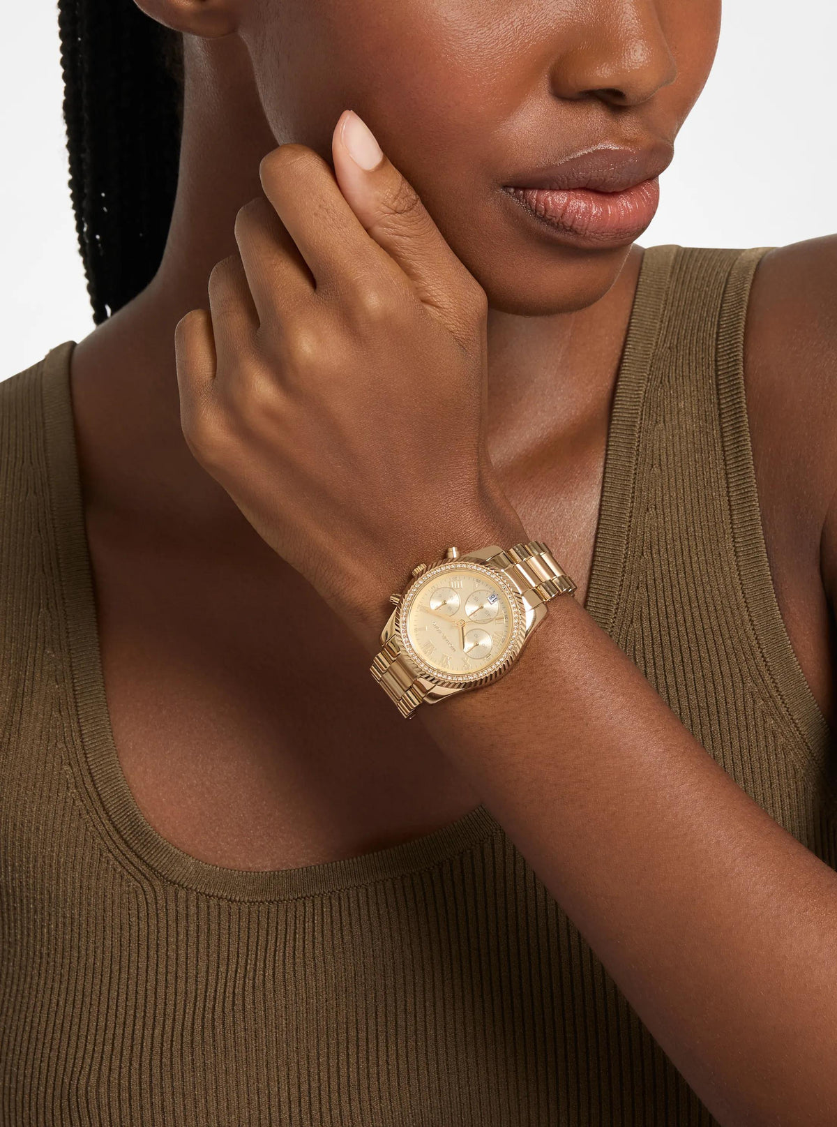Mini Lexington Pavé Gold-Tone Watch
