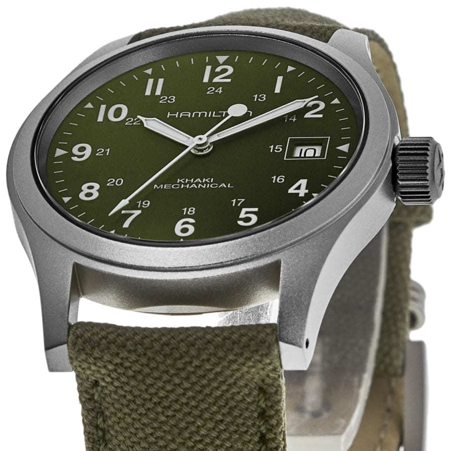 Hamilton Khaki Field Mechanical Green Dial Textile Strap Men's Watch H69439363