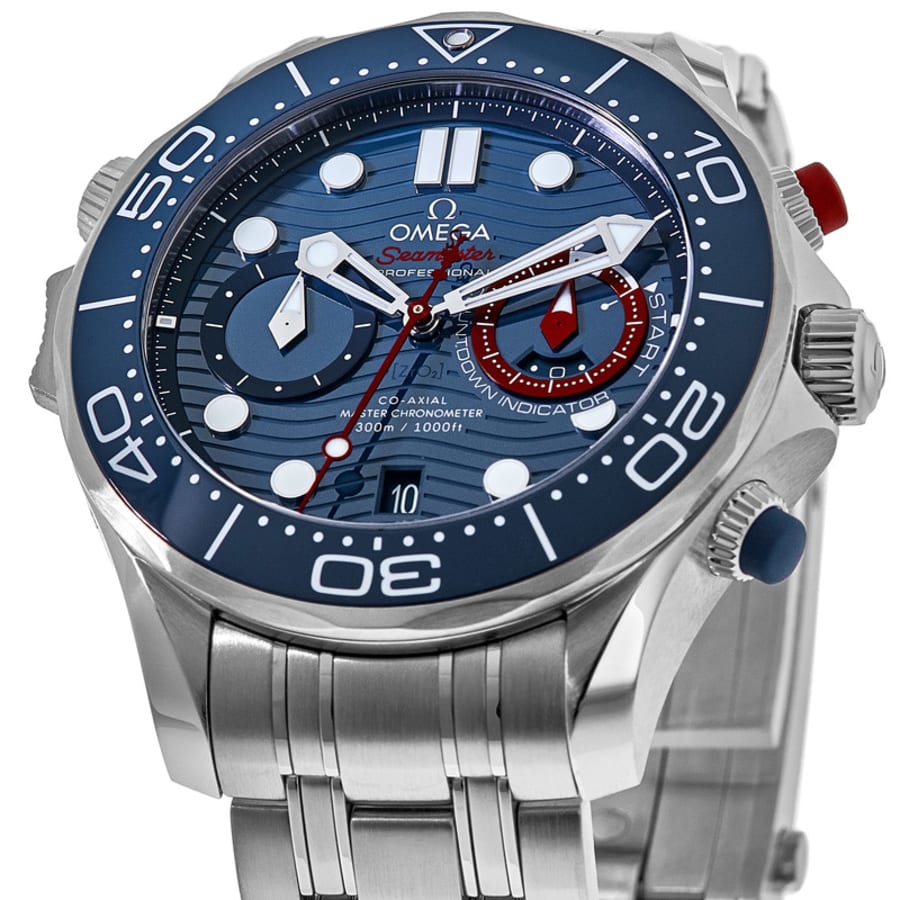 Omega Seamaster Diver 300M Chronograph Limited Edition 36'th America's Cup Blue Dial Stainless Steel Men's Watch 210.30.44.51.03.002