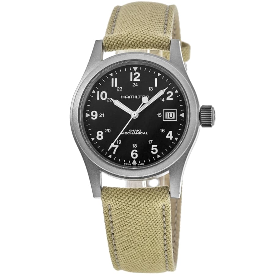 Hamilton Khaki Field Mechanical Black Dial Fabric Strap Men's Watch H69439933