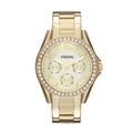 Fossil Women's Riley 38mm Multifunction, Gold-Tone Stainless Steel Watch