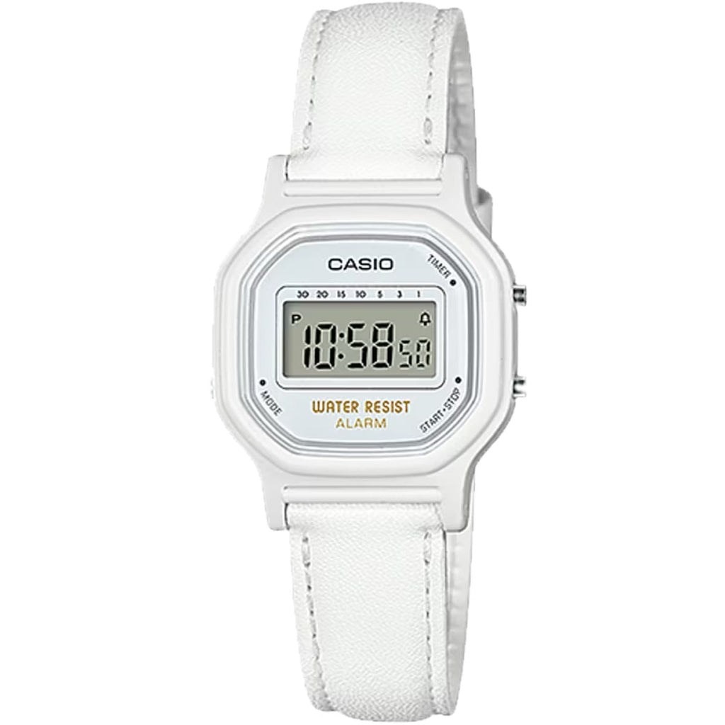 Casio Women's Classic Digital Watch with White Leather Band - LA-11WL-7A