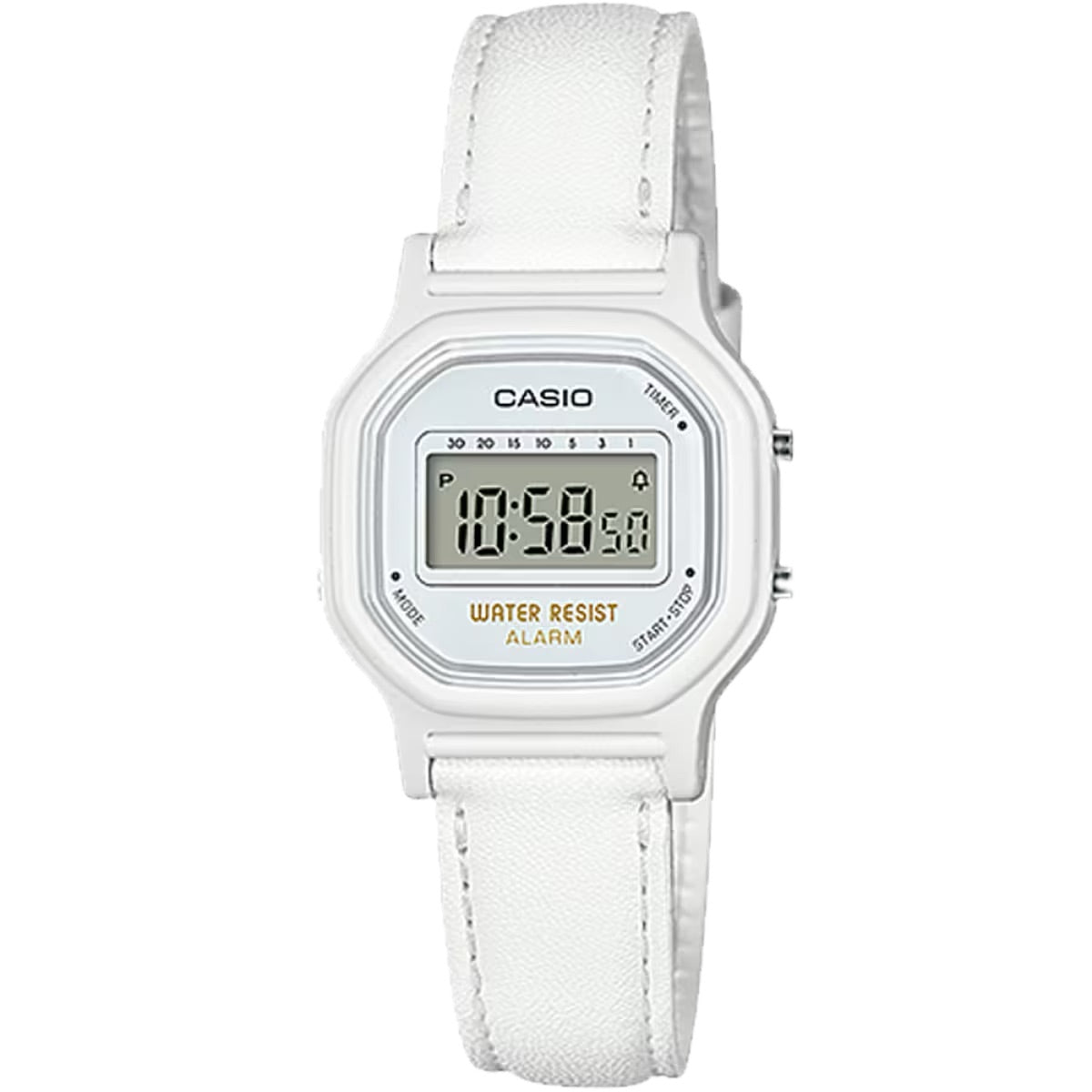 Casio Women's Classic Digital Watch with White Leather Band - LA-11WL-7A