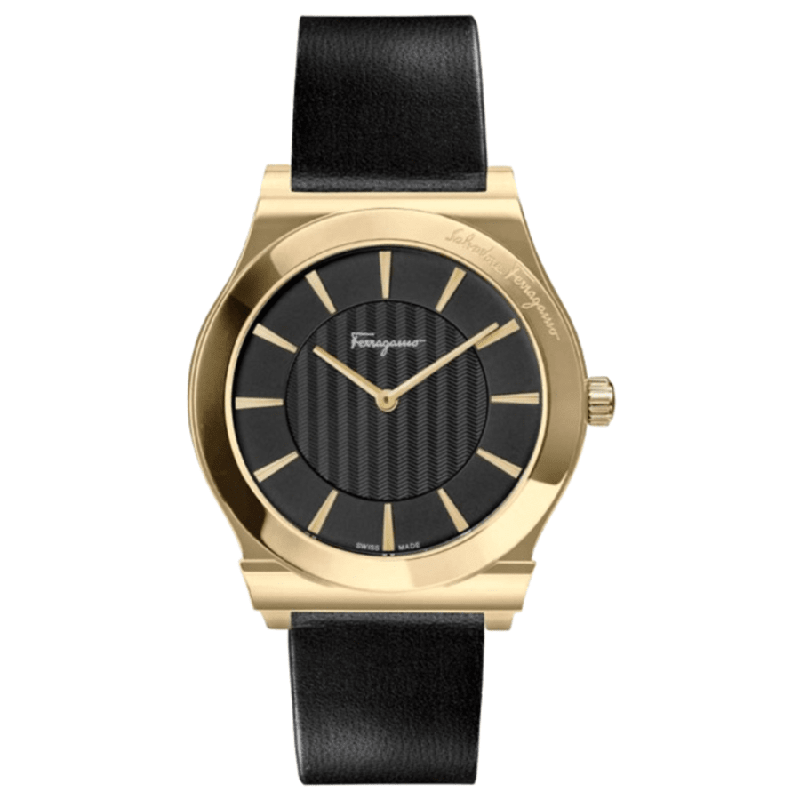 Salvatore Ferragamo 1898 Slim Black Dial Leather Strap Men's Watch SFPE00219