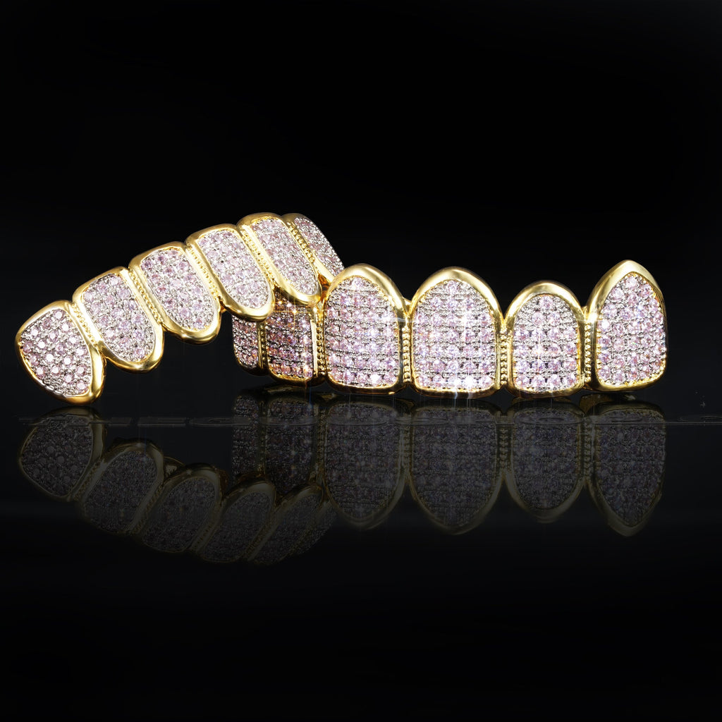Hip Hop  Gold-Plated Grillz Bar Iced Edition