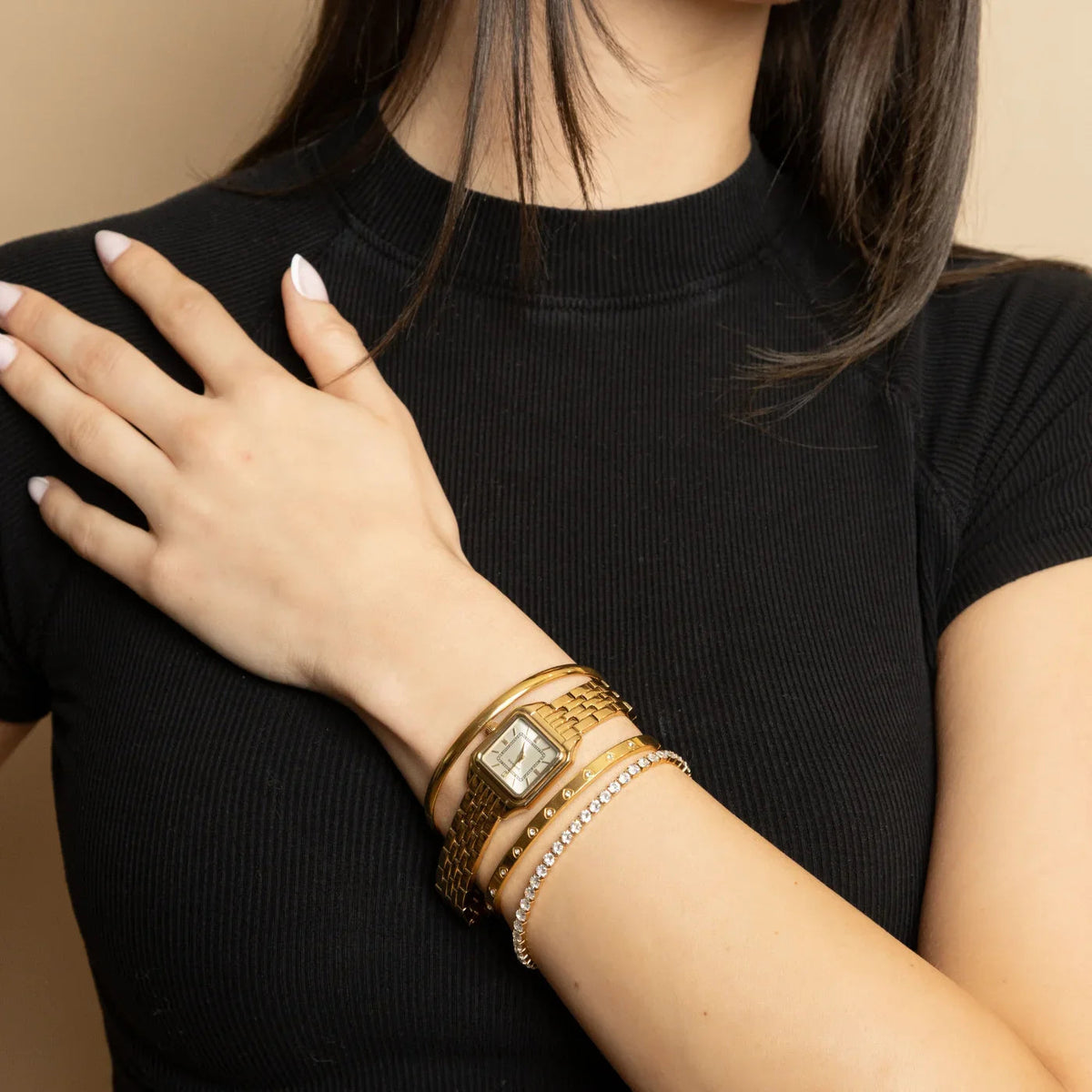 DORADO Satin Square Watch - Gold