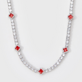 Women's Red Clover Tennis Chain (Silver) - 4mm