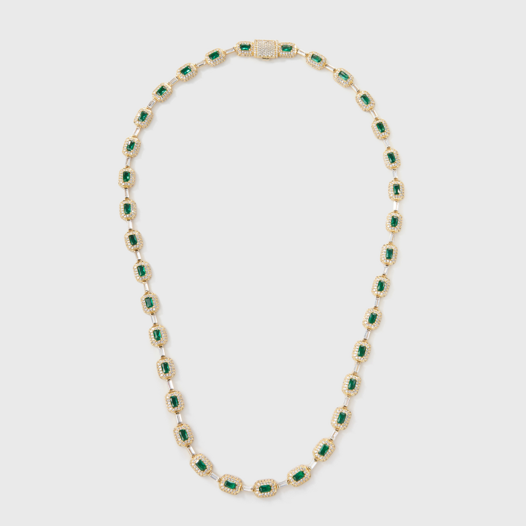 Green Gemstone Chain (Gold) - 7mm
