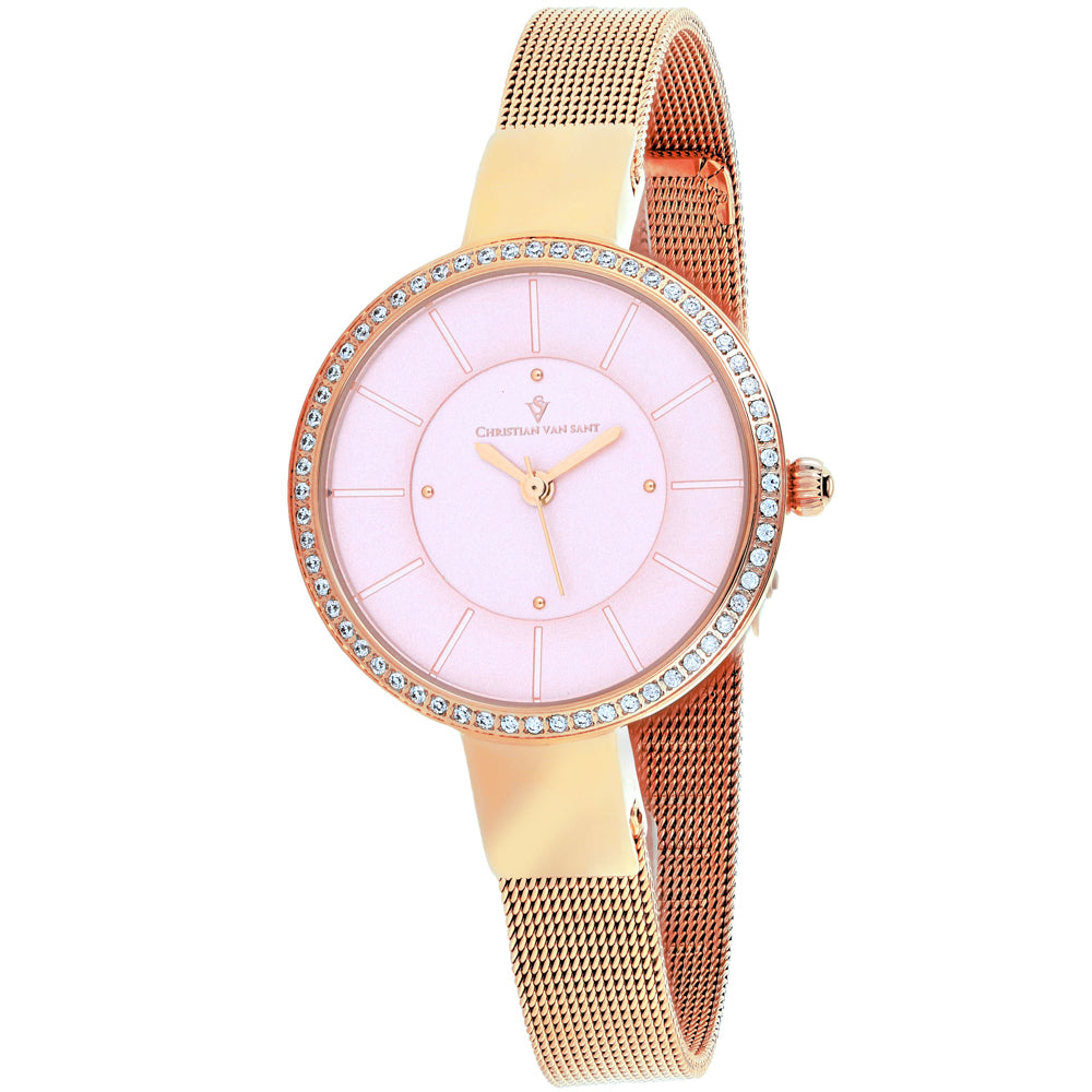 Christian Van Sant Women's Reign Pink Round 32mm