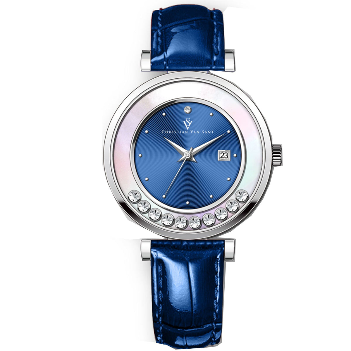 Christian Van Sant Women's Bria Blue Round 40mm