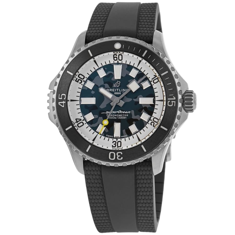 Breitling Superocean Automatic 46 Super Diver Grey Dial Rubber Strap Men's Watch E10379351B1S1