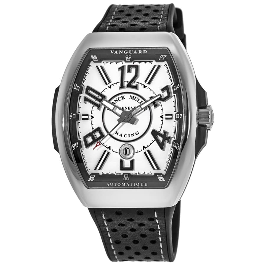 Franck Muller Vanguard Racing Automatic White Dial Leather Strap Men's Watch V 45 SC DT RCG AC (NR)