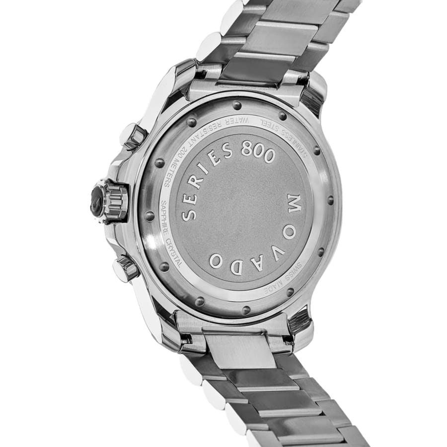 Movado Series 800 Chronograph 42mm Black Dial Stainless Steel Men's Watch 2600142