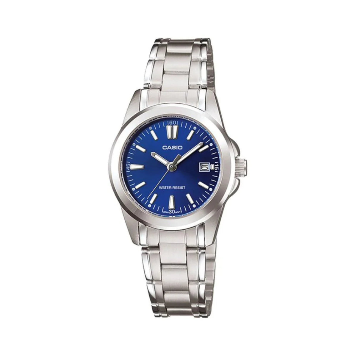Casio Women’s Blue Dial Analog Watch with Stainless Steel Bracelet - LTP-1215A-2A2D