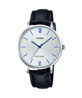 Casio Women’s White Dial Black Leather Strap Watch - LTP-VT01L-7B1UDF