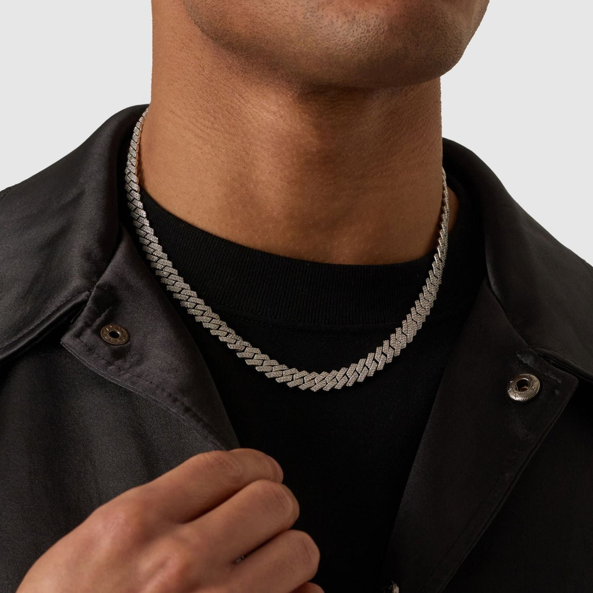 Prong Link Iced Cuban (Silver) 8mm