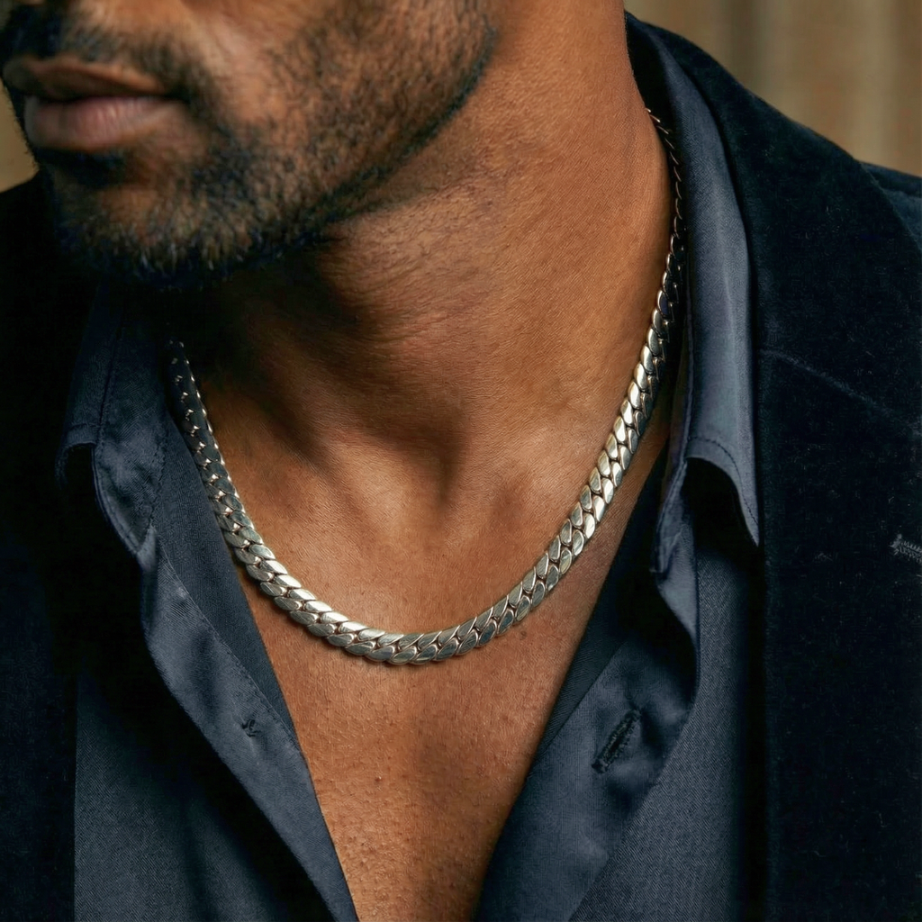 Miami Cuban Link Chain + Bracelet (Silver) - 8mm