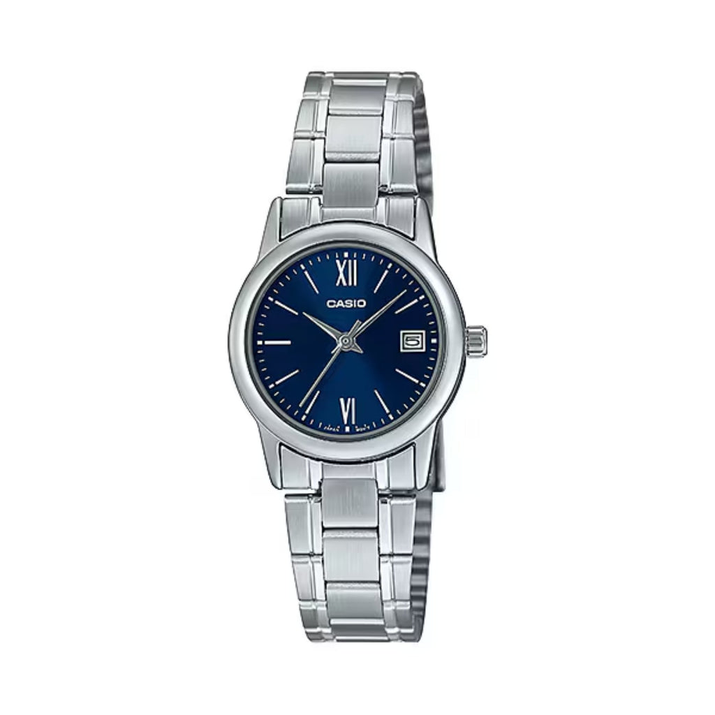 Casio Women’s Blue Dial Stainless Steel Date Watch - LTP-V002D-2B3UDF