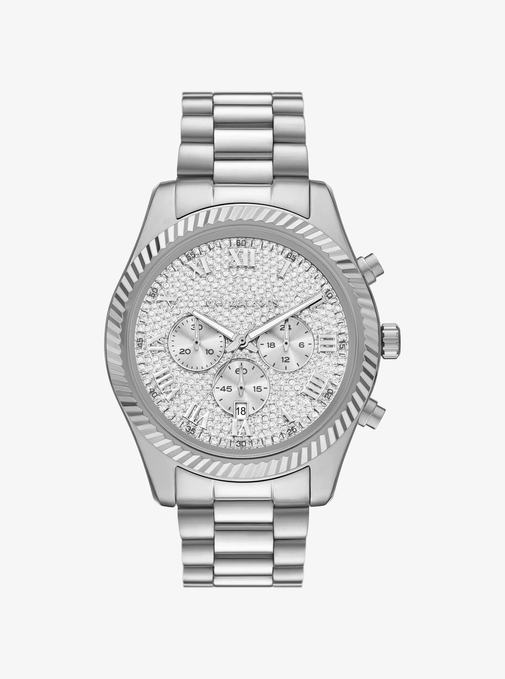 Oversized Lexington Pavé Silver-Tone Watch