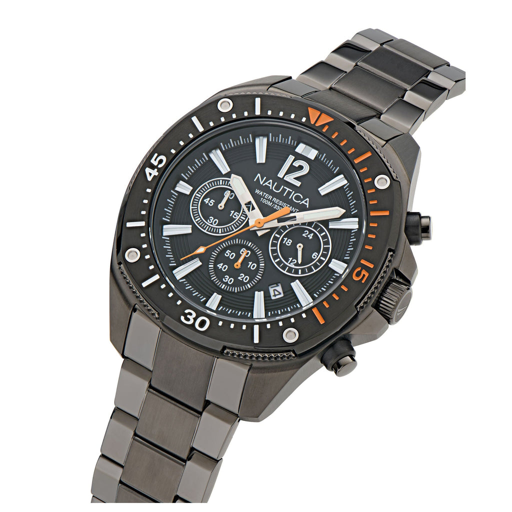Nautica Mens Nct Blue Sail Chronograph Stainless Steel Watch
