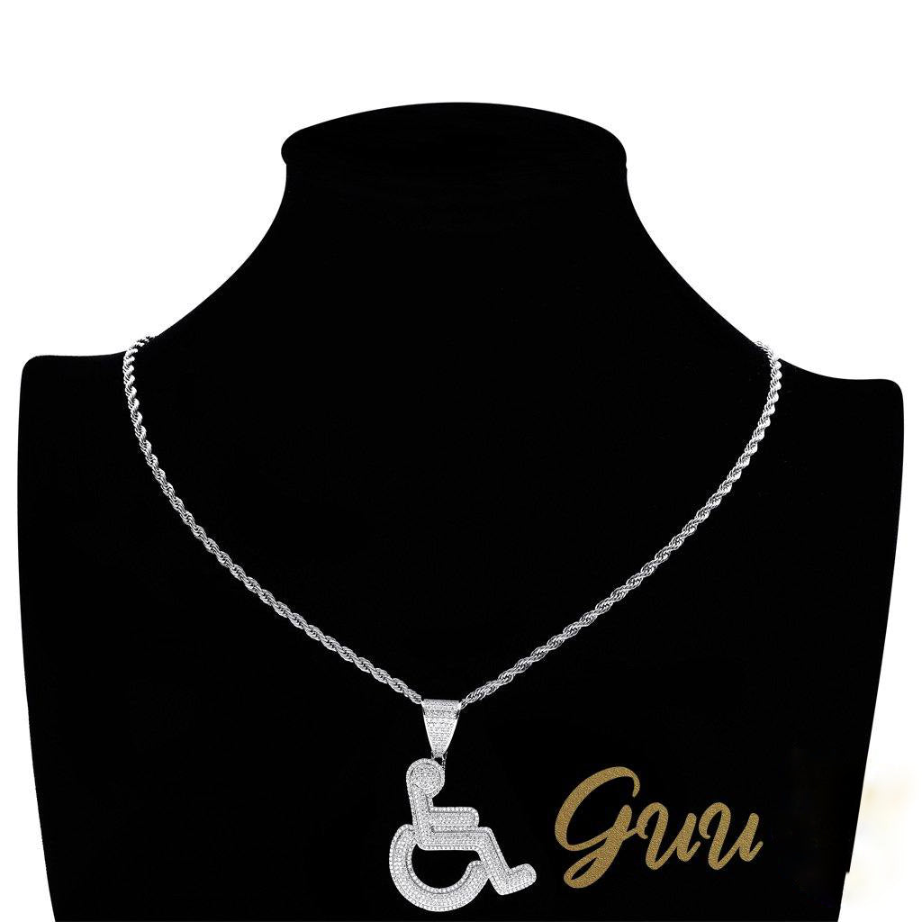 18K Gold-Plated Disabled Sign Necklace