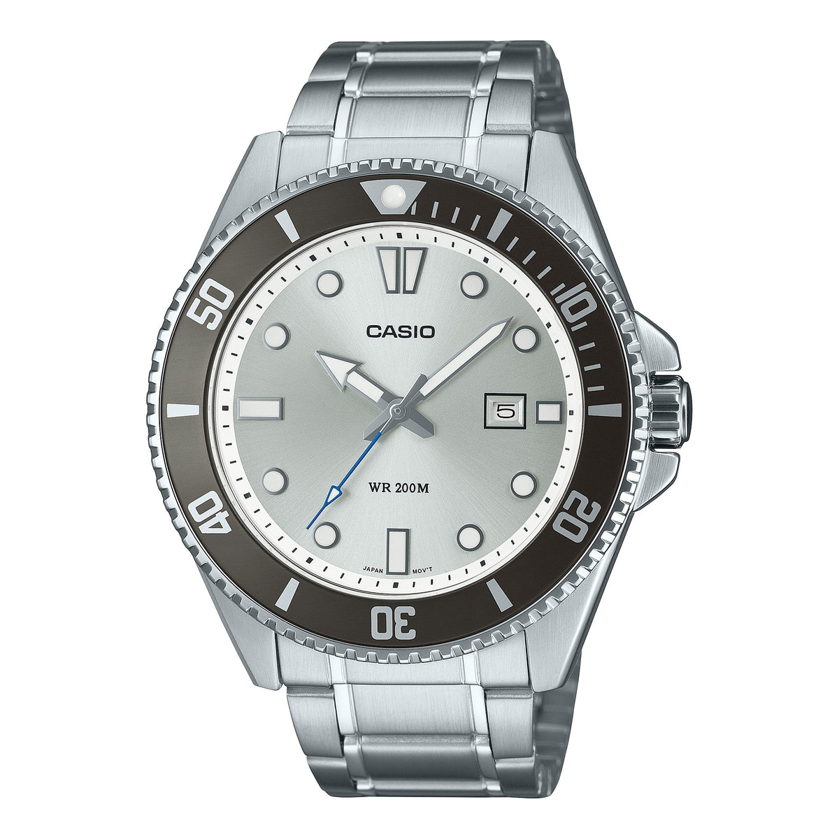 Casio Men’s Silver Dial Stainless Steel Bracelet Watch - MDV-107D-7AVDF