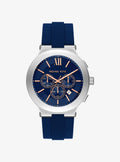 Oversized Billie Silver-Tone and Silicone Watch