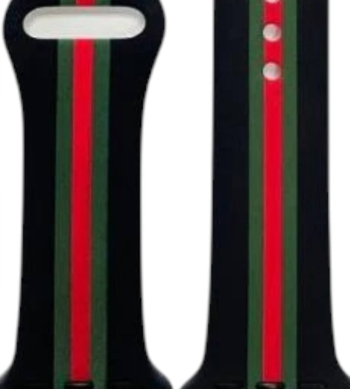 Unisex Striped Silicone Apple Watch Band -42Mm In Black